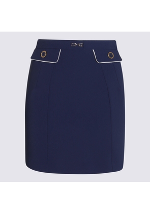Elisabetta Franchi Navy Blue Mini Skirt
