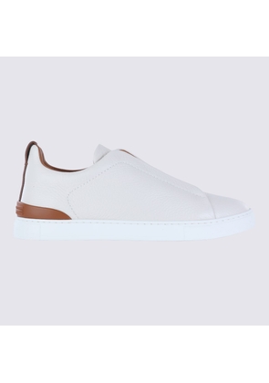 Zegna White Leather Sneakers