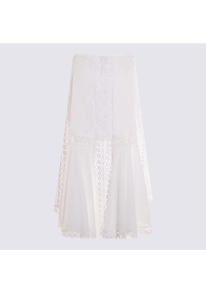 Charo Ruiz White Cotton Midi Skirt