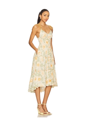 Free People Adriel Midi Dress in Yellow. Size L. Also in M, XS.