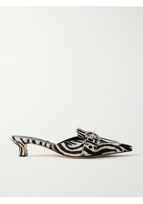 Aeyde - Danielle Buckled Zebra-print Calf Hair Mules - Animal print - IT35,IT35.5,IT36,IT36.5,IT37,IT37.5,IT38,IT38.5,IT39,IT39.5,IT40,IT40.5,IT41,IT41.5,IT42