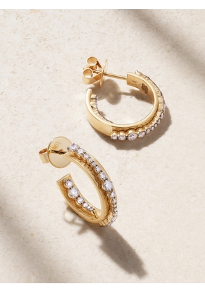 Ileana Makri - Inside Out Ripple 18-karat Gold, Rhodium-plated And Diamond Hoop Earrings - One size