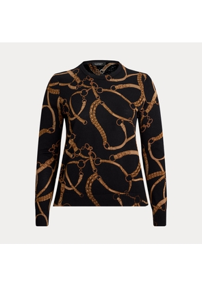 Curve - Belting-Print Cotton-Blend Jumper