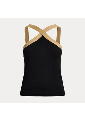Two-Tone Cotton-Blend Jumper Tank