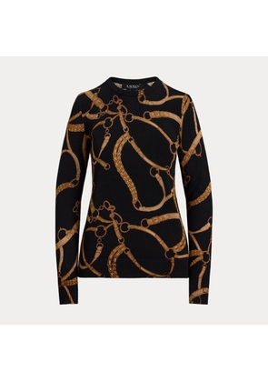 Petite - Belting-Print Cotton-Blend Jumper