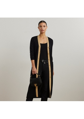 Two-Tone Cotton-Blend Cardigan