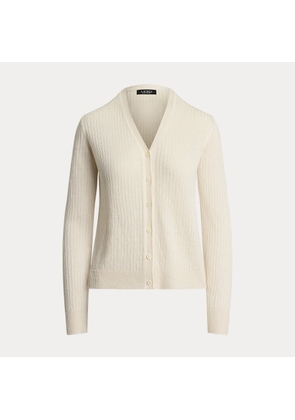 Rib-Knit Linen-Blend V-Neck Cardigan