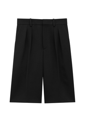 Saint Laurent Grain de Poudre Wool Bermuda Shorts