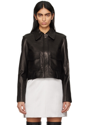 KHAITE Black Cordelia Leather Jacket