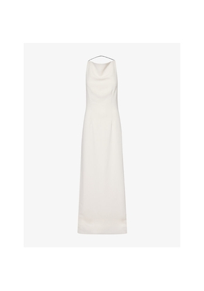 Womens 16 Arlington Hebe Open-Back Crepe Maxi Dress