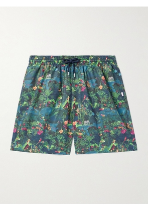 Derek Rose - Maui Straight-Leg Mid-Length Printed Swim Shorts - Men - Blue - S