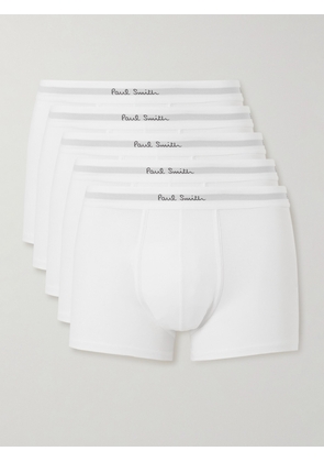 Paul Smith - Five-Pack Stretch Organic Cotton-Jersey Boxer Briefs - Men - White - S