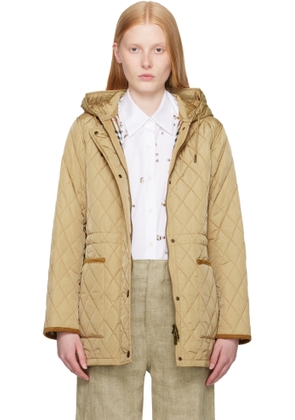 Burberry Beige Quilted Hooded Jacket