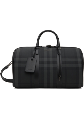 Burberry Gray Boston Holdall Duffle Bag