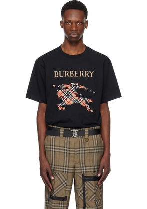 Burberry Black Cross Stitch EKD​ Cotton T-shirt
