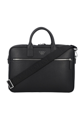 Emporio Armani Logo Plaque Zipped Laptop Case