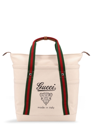 Gucci Canvas Shopping Bag With Web Details