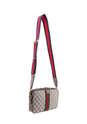 Gucci Gg Supreme Fabric Shoulder Bag With Leather Profiles