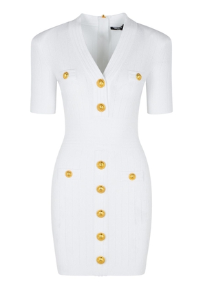 Balmain White Viscose Blend Dress