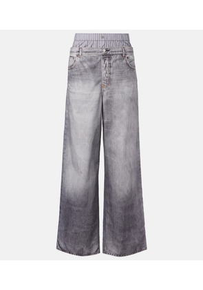 Acne Studios Printed cotton poplin wide-leg pants