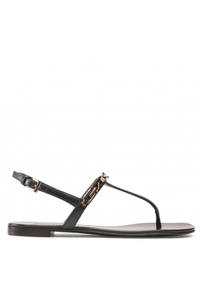 Giuseppe Zanotti Ladies Black Musicaa Monogram Thong Sandals