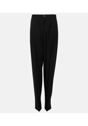 Balenciaga High-rise wool and leather pantashoes