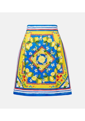 Dolce&Gabbana Printed cotton-blend miniskirt