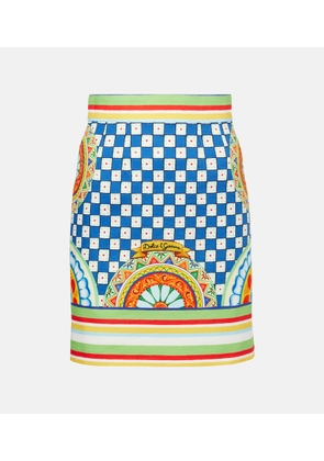 Dolce&Gabbana Cotton patterned miniskirt