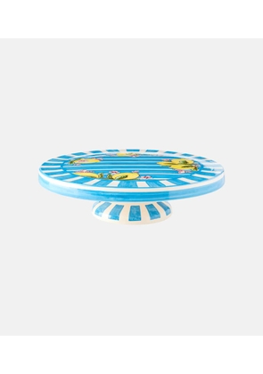 Dolce&Gabbana Casa Taormina striped ceramic cake stand