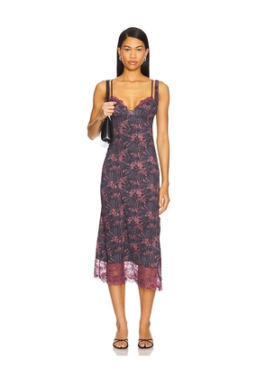 Free People x Intimately Fp Party Crasher Midi Slip Dress in Mauve,Grey. Size L. Also in M, S, XL.
