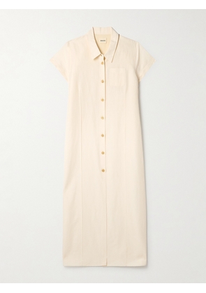 KHAITE - Effy Silk And Cotton-blend Organza Midi Shirt Dress - Cream - x small,small,medium,large,x large