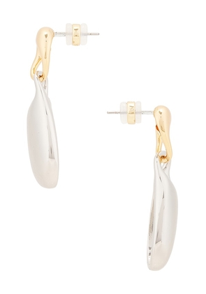 Luv AJ X Dezi Globby Chain Link Double Earrings in Metallic Gold.