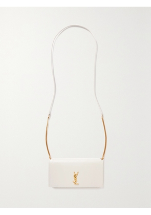 SAINT LAURENT - Cassandre Strap Leather Phone Case - Off-white - One size