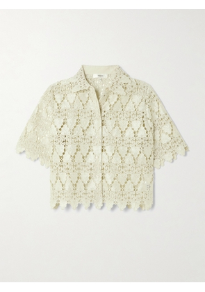 FRAME - Scalloped Lace Shirt - Green - x small,small,medium,large,x large