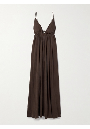 STAUD - Hanna Cotton-gauze Maxi Dress - Brown - x small,small,medium,large,x large