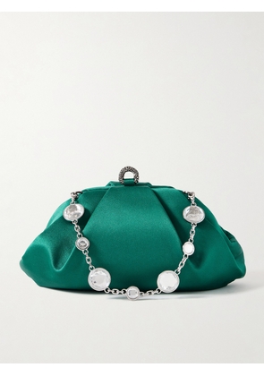Judith Leiber Couture - Gemma Crystal-embellished Satin Clutch - Green - One size