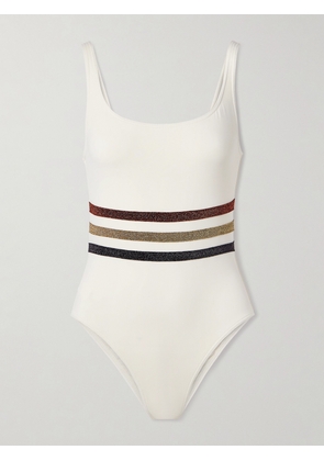 Eres - Irisée Radieux Metallic Striped Swimsuit - Off-white - FR 38,FR 40,FR 42,FR 44,FR 46,FR 48