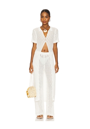 MINKPINK Kirra Pointelle Knit Top in Ivory. Size XS.