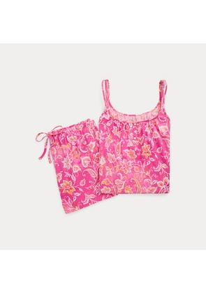 Floral Jersey Double-Strap Boxer PJ Set
