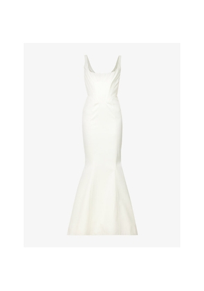 Womens House of CB Estelle Corseted Satin Wedding Dress