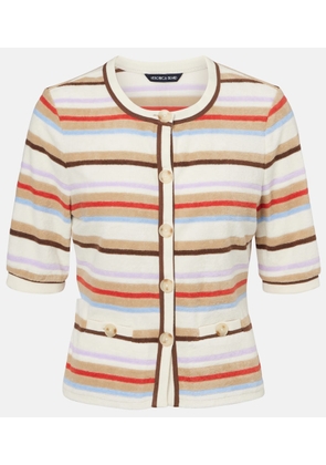 Veronica Beard Brendan striped cotton-blend cardigan
