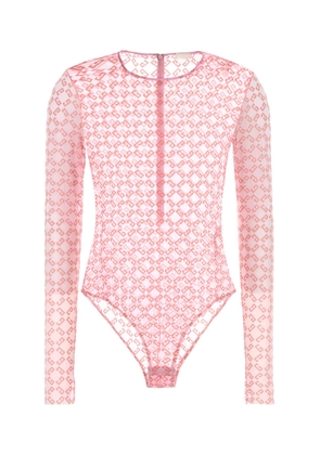 Givenchy Printed Stretch Tulle Bodysuit
