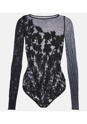 Wolford Graphic Flower sheer mesh bodysuit