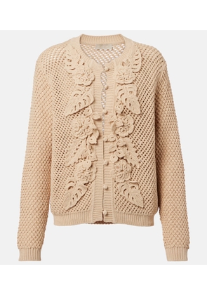Elie Saab Floral-applique crochet cardigan
