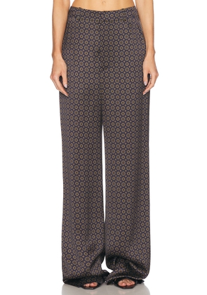 Saint Laurent Wide Leg Pant in Navy Dark Brown - Navy. Size 34 (also in ).
