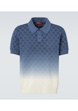 Gucci GG ombre cotton and silk polo shirt