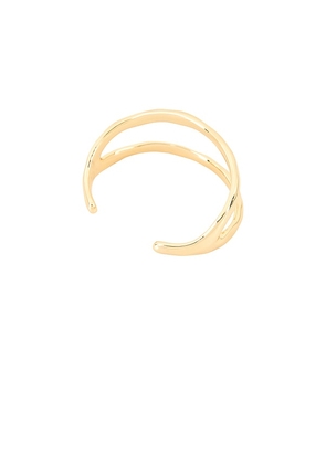 Ettika Tide Pool Double Open Cuff in Metallic Gold.