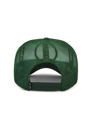 Happy Caps Double Blind Trucker Hat in Green.