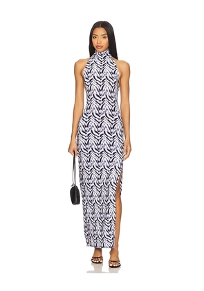 Norma Kamali x REVOLVE Halter Turtle Side Slit Gown in Black,White. Size L. Also in M, S, XL.