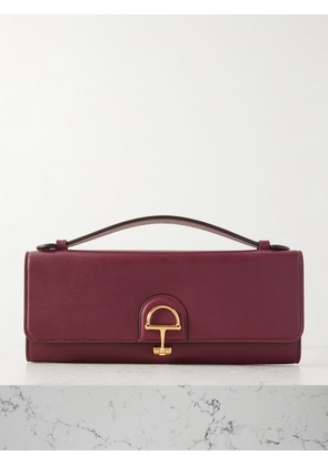 Gucci - 73 Horsebit-embellished Leather Clutch - Burgundy - One size